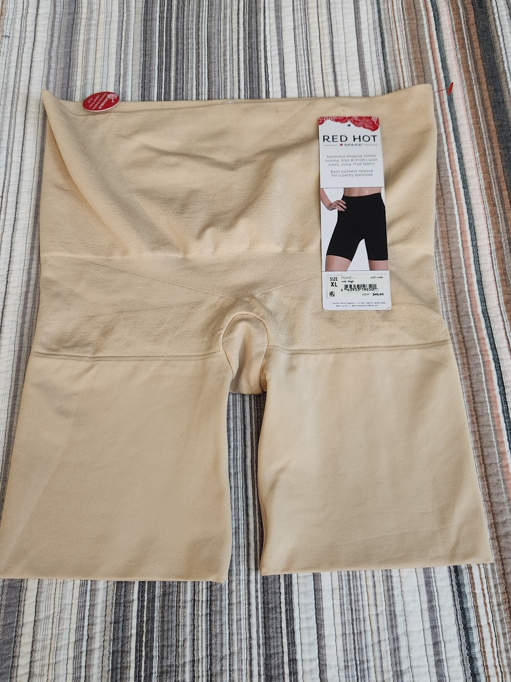 SPANX Red Hot High-Waist Sculpting Shorts in Nude